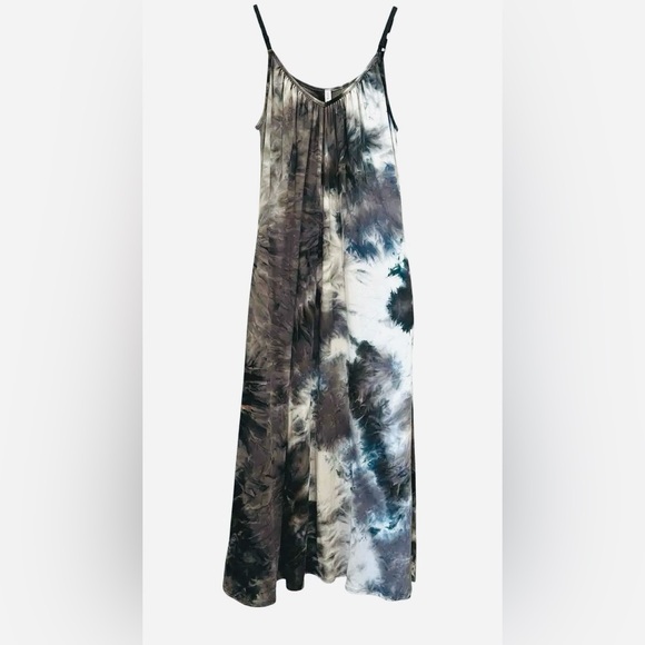 P & Rose Dresses & Skirts - P & Rose - Adjustable Tank MaxiDress - Grey & Blue TieDye (Brand New w/out Tags)